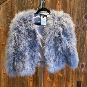 Jocelyn, extra small blue feather jacket